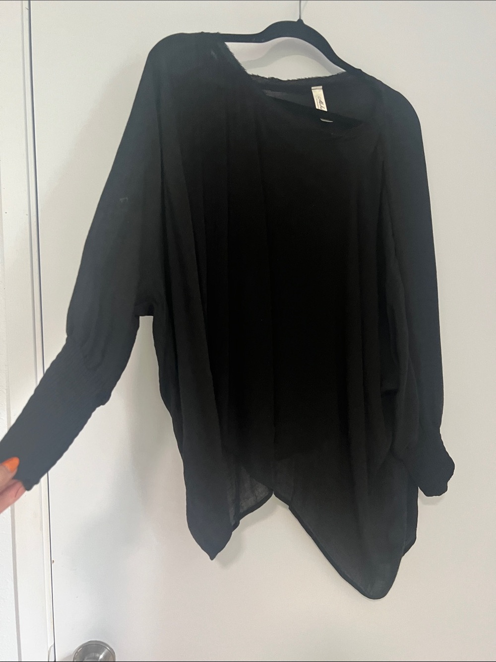 Black Women's Lightweight Draped Blouse